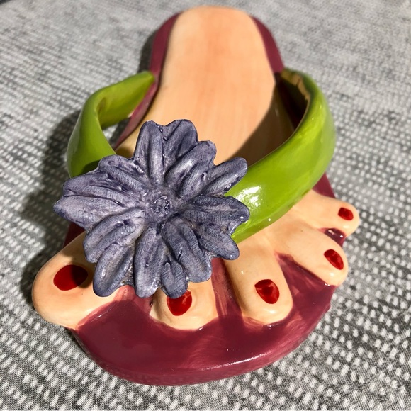 Ceramic Flip Flop Jewelry Dish - Picture 3 of 7